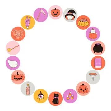 Cute Halloween characters, elements illustration Illustrazione stock