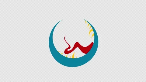 Cute Halloween crescent moon with sharp teeth and wiggling tongue animation Stock Footage 334589843