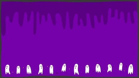 Cute Halloween Ghost Background Wallpaper (Purple, Black) Иллюстрация