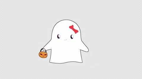 Cute Halloween Ghost Greeting Animation with Alpha Channel Stock Footage 319654470
