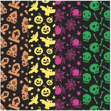 Cute halloween icon pattern vector 库存插图