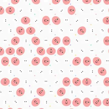 Cute Halloween pattern with pink pumpkins and tiny ghosts vector illustrati.. Stock Illustration
