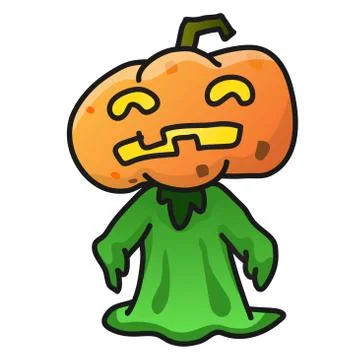 Cute Halloween pumpkin monster- Vector Illustration Stock Illustration