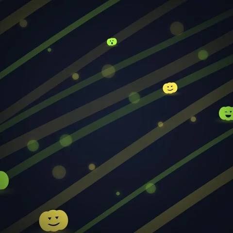 Cute Halloween Pumpkins Falling on Diagonal Stripes Background Stock-Footage 348197855