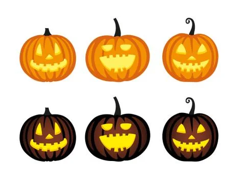 Cute halloween pumpkins Stock Illustration