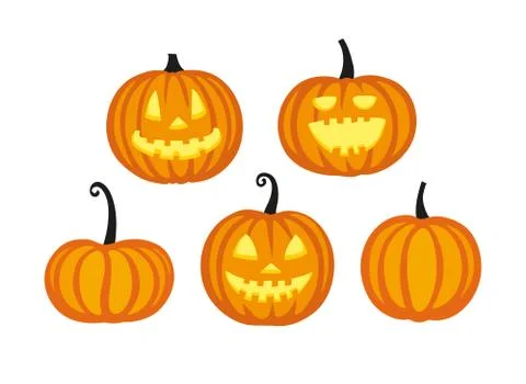 Cute halloween pumpkins Stock Illustration