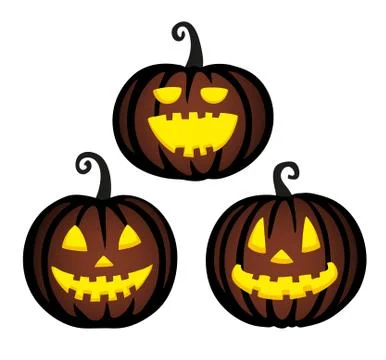 Cute halloween pumpkins. Stock Illustration