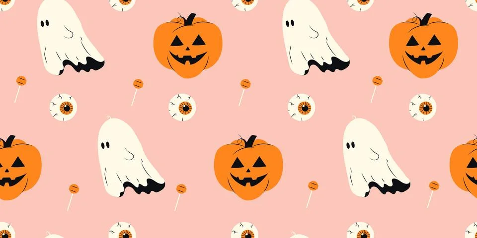 Cute Halloween seamless pattern Stock Illustration