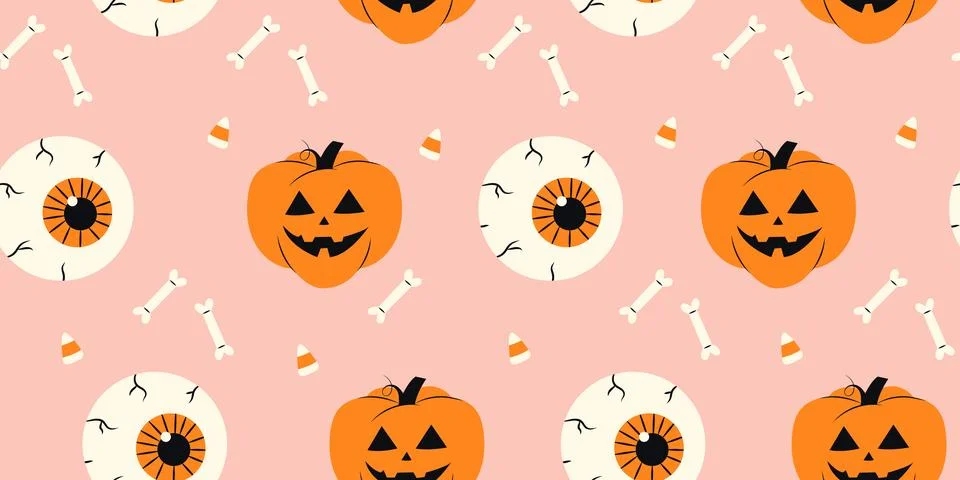 Cute Halloween seamless pattern Stock Illustration