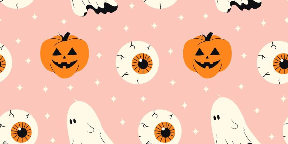 Cute Halloween seamless pattern Stock Illustration