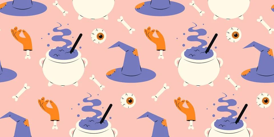 Cute Halloween seamless pattern Stock Illustration