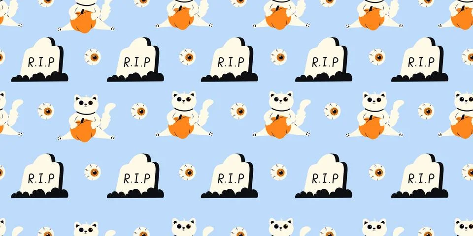 Cute Halloween seamless pattern Stock Illustration