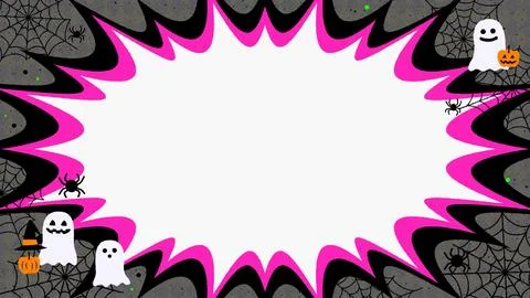 Cute Halloween Shockwave Frame Background Pink Gray Stock Illustration