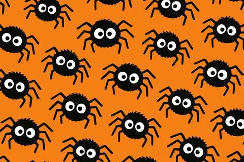 Cute Halloween Spider Pattern Seamless Repeat Background Illustrazione stock