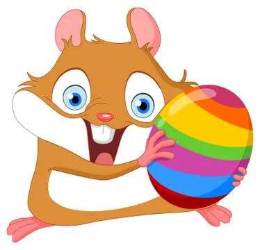 Cute hamster Easter Stock Illustration