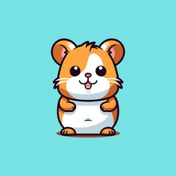 Cute hamster mascot icon vector illustration Stock Illustration