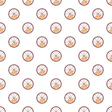 Cute hamster running in exercise wheel pattern design Stockillustratie