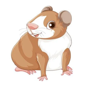 Cute Hamster Sitting Alone Stock Illustration