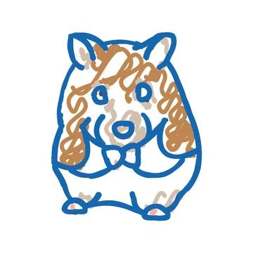 Cute hamster sitting pet icon doodle illustration Stock Illustration
