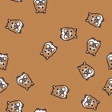 Cute hamster sitting pet vector seamless pattern 스톡 일러스트