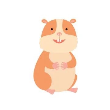 Cute hamster, vector illustration on white background Stock Illustration