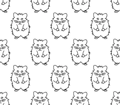 Cute Hamster on White Background. Stock Illustration