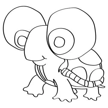 Cute hand drawing turtle joy isolated on white Stock Illustration