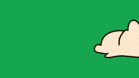 Cute Hand Drawn Cream Cat Crawling Lying Down Walk Cycle on Green Screen 스톡 동영상 341310702