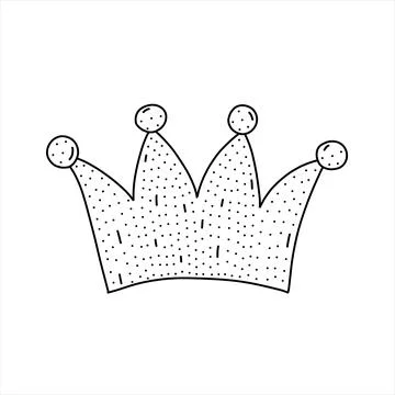 Cute hand drawn crown isolated on white vector illustration. Stock Illustration