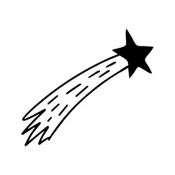 Cute hand drawn doodle comet icon. Isolated on white background. Vector stock Stock Illustration