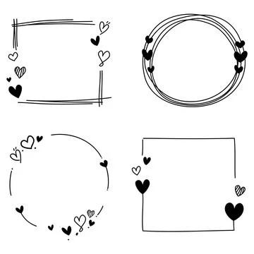 Cute hand drawn doodle frame. frames and decorations for design. Stockillustratie