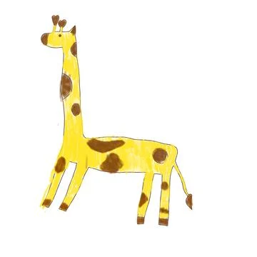 Cute hand drawn doodle giraffe. Hand drawn cute children's illustration Stock Illustration