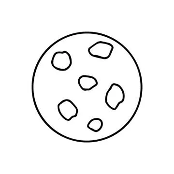 Cute hand drawn doodle moon icon. Isolated on white background. Vector stock  Stock Illustration