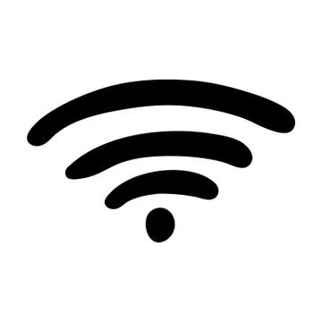 Cute hand drawn doodle simple wi fi icon. Isolated on white background. Vecto Stock Illustration
