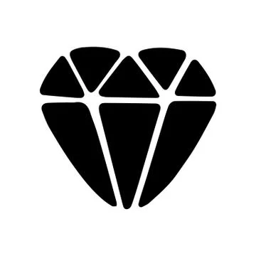 Cute hand drawn doodle simple diamond icon. Isolated on white background. Vec Illustrazione stock