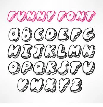 Cute hand-drawn font - 2 Stock-Illustration
