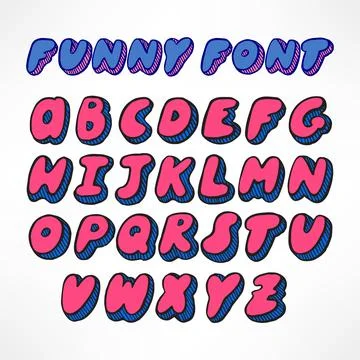 Cute hand-drawn font Stock Illustration