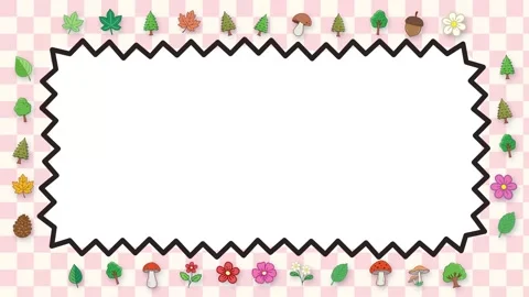 Cute Hand Drawn Forest Theme Frame Animated Background Loop Stock Footage 347428703