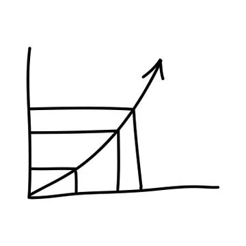 Cute hand drawn graph. Doodle icon elements. Isolated on white background. Ve Stock Illustration