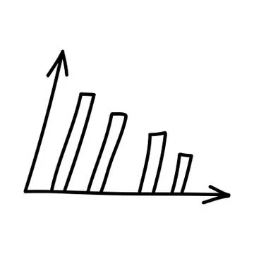 Cute hand drawn graph. Doodle icon elements. Isolated on white background. Ve Stock Illustration
