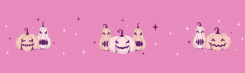 Cute hand drawn Halloween pattern Stock Illustration