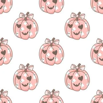 Cute Hand Drawn Halloween Vector Seamless Pattern Stock Illustration