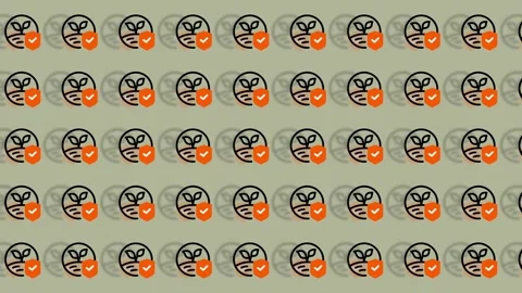 Cute Hand-Drawn Owl Icon Pattern on Light Green Background. Stock Footage 325383607