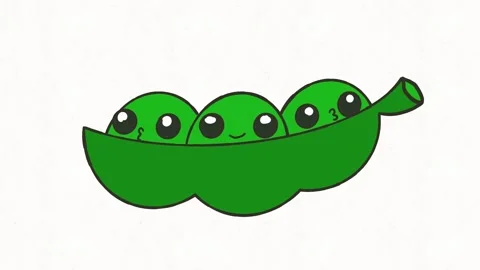 Cute Hand Drawn Peas in Pod Animation Stock Footage 338000156