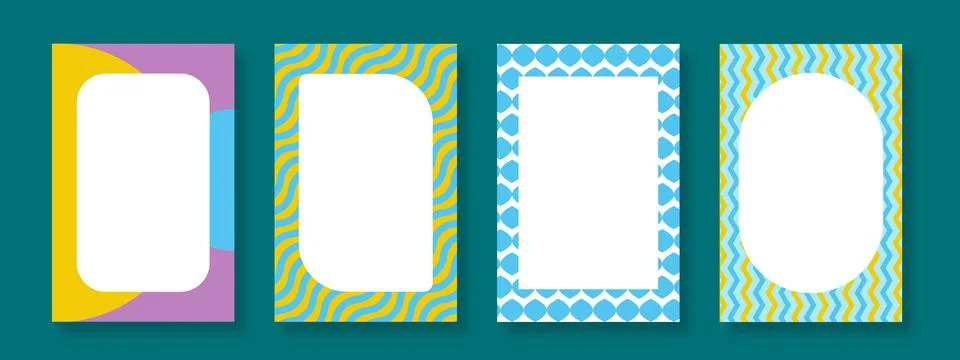 Cute hand-drawn poster frame background Stock Illustration