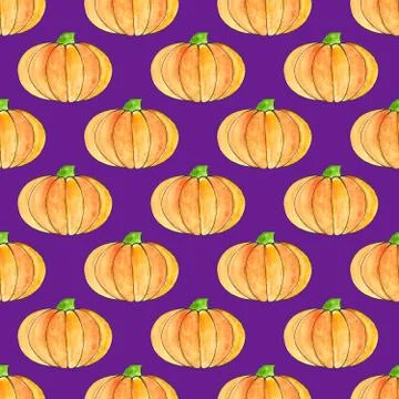 Cute hand drawn pumpkin seamless pattern, hand drawn pumpkins - great as Than Stock Illustration