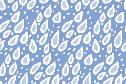 Cute hand drawn rain drops seamless pattern Illustrazione stock