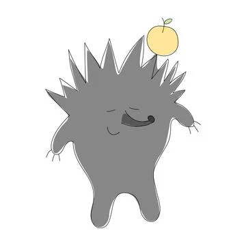 Cute hand drawn sleeping hedgehog. Stock Illustration