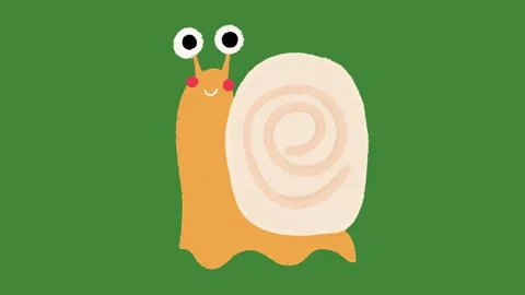 Cute Hand-Drawn Snail 2D Animation on Green Screen | Cartoon Garden Insect Stock Footage 329401166