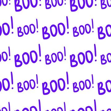 Cute hand drawn vector Halloween seamless pattern, violet doodle background. For Stock Illustration